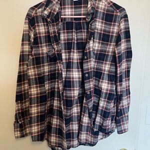 Old Navy Plaid Button Down Shirt - Navy, Pink, White